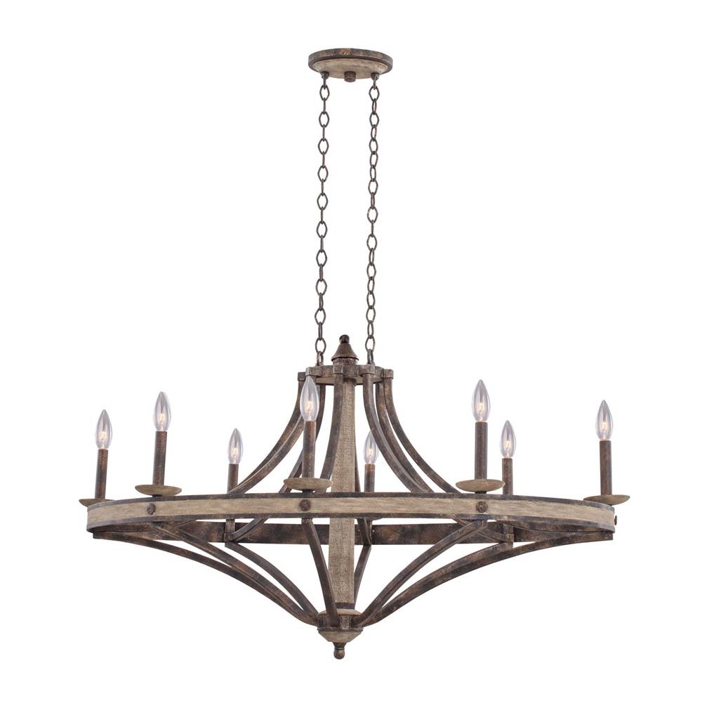 Kalco Lighting Coronado 44-in 8 Light Socket Florence Gold Chandelier