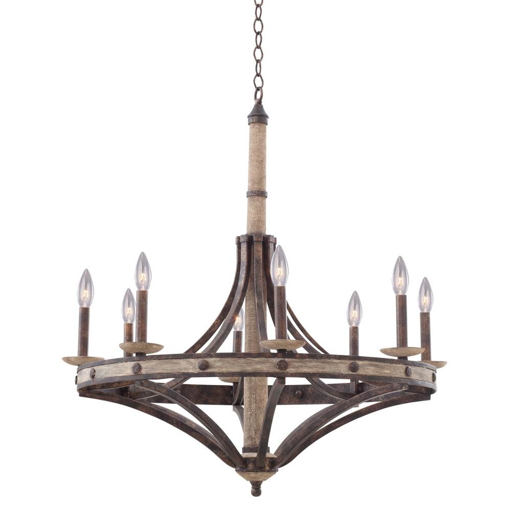 Kalco Lighting 7049FG Florence Gold Coronado 32-in 8 Light Socket Florence Gold Chandelier Image 1
