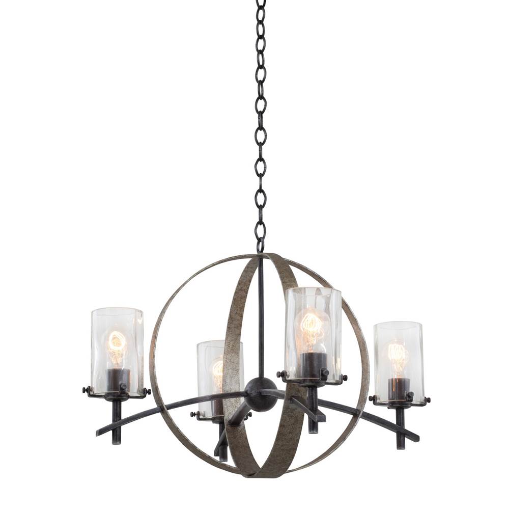 Kalco Lighting 7097VI Vintage Iron Irvine 26.5-in 4 Light Socket Vintage Iron Chandelier Image 1