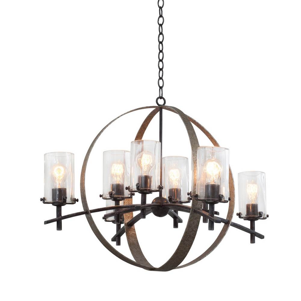 Kalco Lighting 7098VI Vintage Iron Irvine 32.5-in 8 Light Socket Vintage Iron Chandelier Image 1