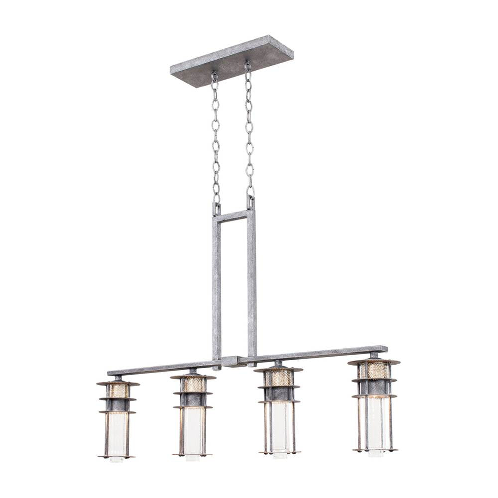 Kalco Lighting Anchorage 28-in 4 Light Socket Rugged Iron Linear Pendant