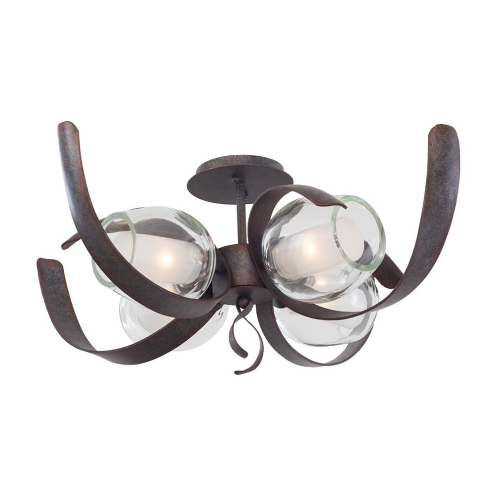 Kalco Lighting Solana 28-in 4 Light Socket Oxidized Copper Semi-flush Mount
