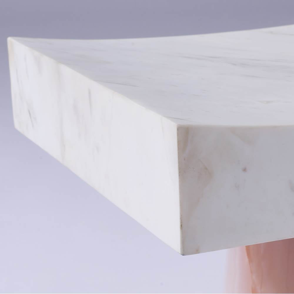 Kalco Lighting Giada 16-in Pink Jade/white Marble Table