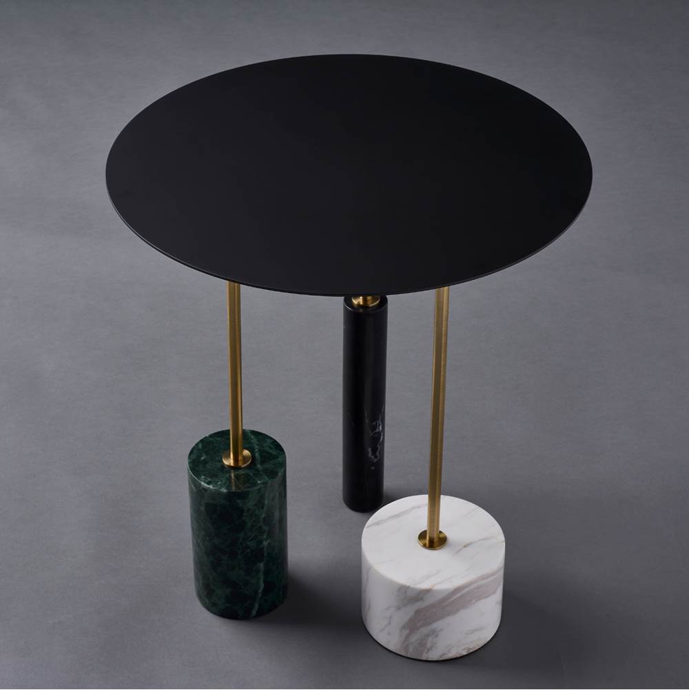 Kalco Lighting Calcolo 20-in Natural Brass/matte Black Table