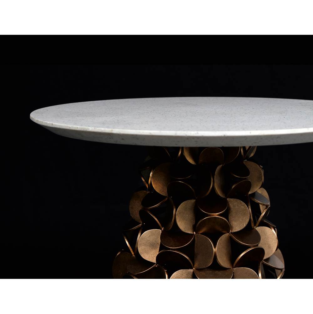 Kalco Lighting Crescent 18-in Pearlized Antique Brass Table