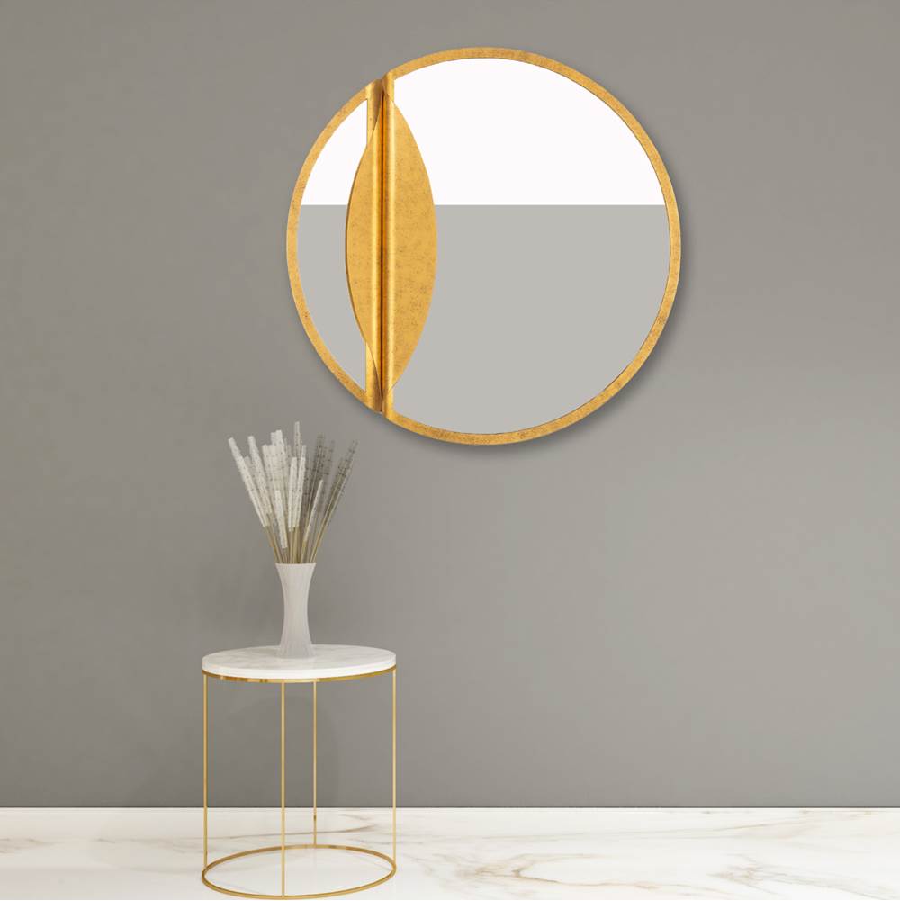 Kalco Lighting 803905 Oxidized Gold Leaf Divisio 30-in Oxidized Gold Leaf Mirror Image 2