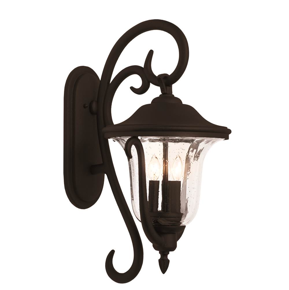 Kalco Lighting Santa Barbara Outdoor Santa Barbara Outdoor 23-in 3 Light Socket Burnished Bronze Outdoor Wall Sconce