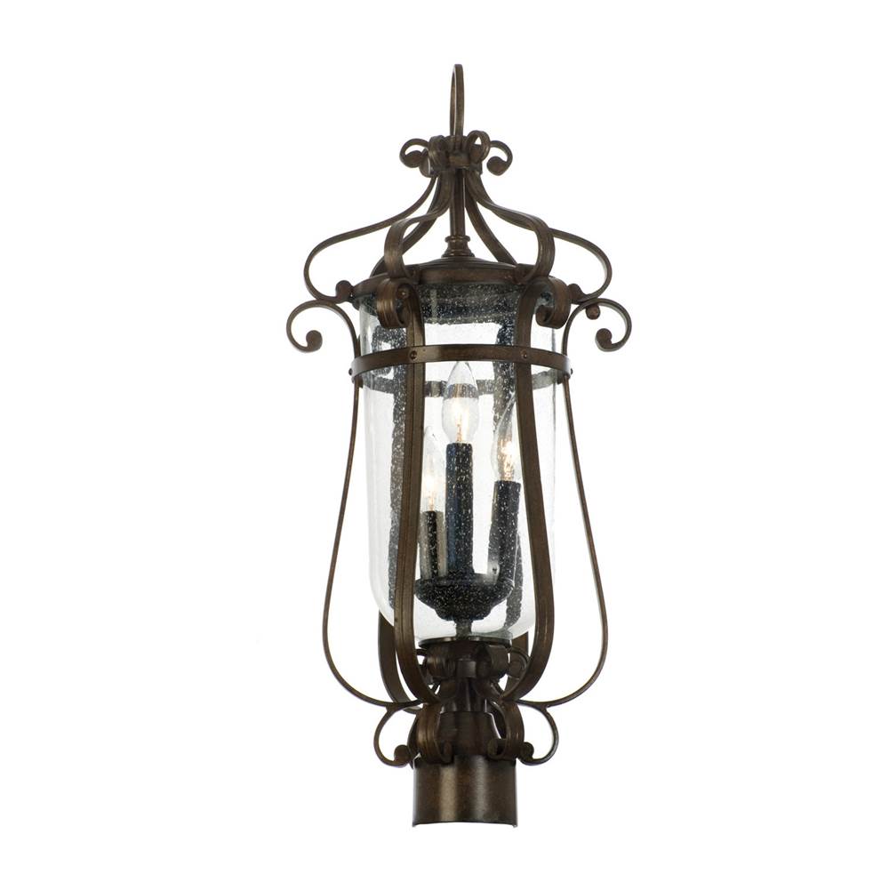Kalco Lighting Hartford Outdoor Hartford Outdoor 24.2-in 3 Light Socket Burnished Bronze Outdoor Post Mount