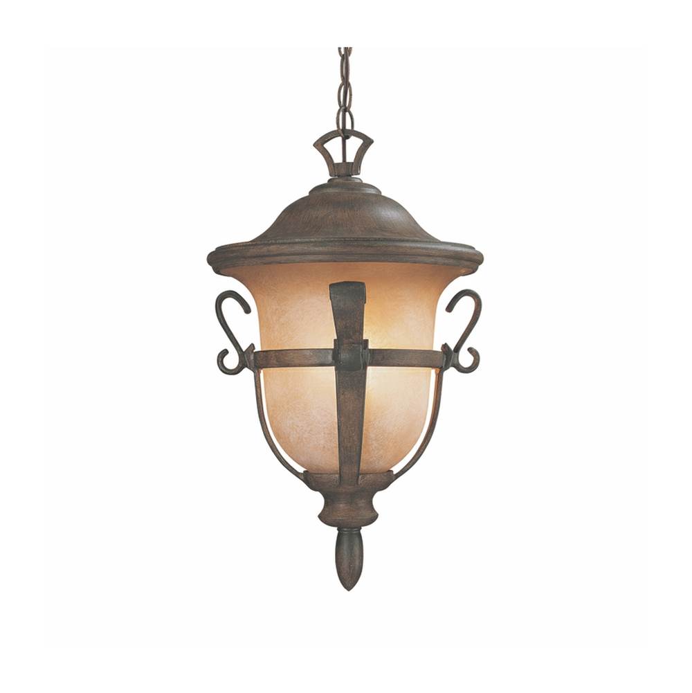 Kalco Lighting Tudor Outdoor Tudor Outdoor 12-in 3 Light Socket Walnut Wall Sconce