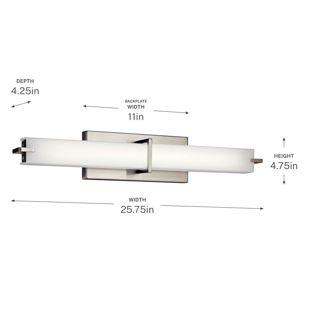 Kichler Lighting 11146NILED Brushed Nickel Linear Bath 26in Led Image 4