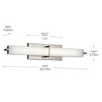 Kichler Lighting 11146NILED Brushed Nickel Linear Bath 26in Led Image 4