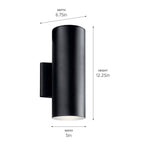 Kichler Lighting 11251BKT30 Textured Black Outdoor Wall 1lt Led Image 3