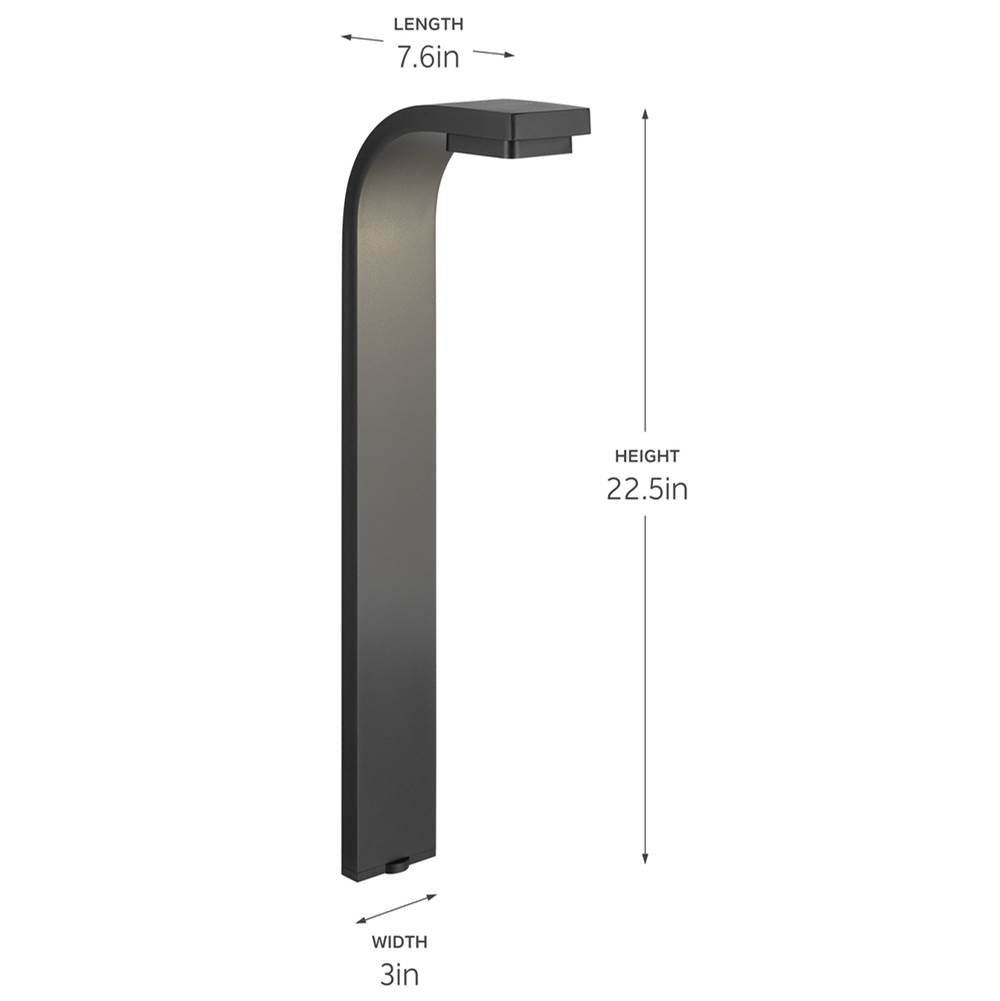 Kichler Lighting 16260BKT30 Textured Black Led Curved Path Light Image 2