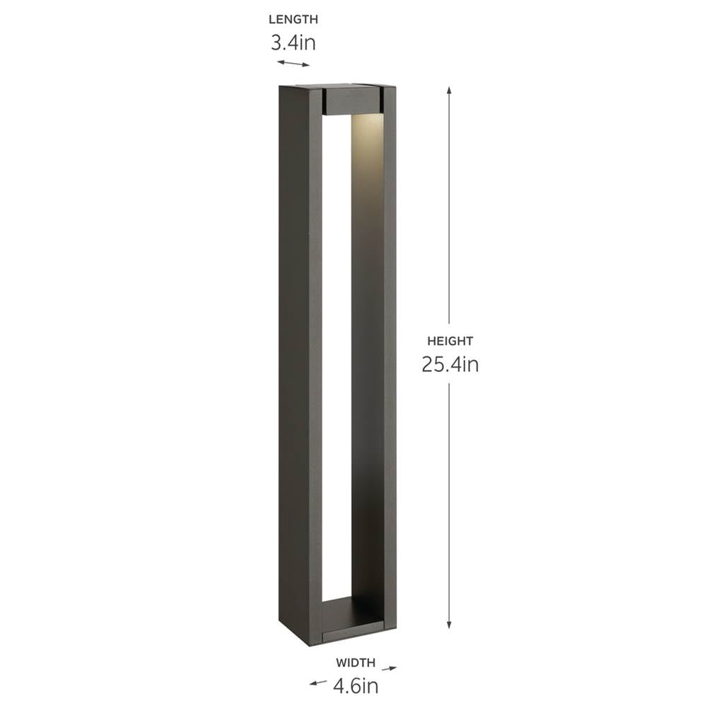 Kichler Lighting 16263AZT30 Textured Architectural Bronze Led Aimed Bollard Image 2