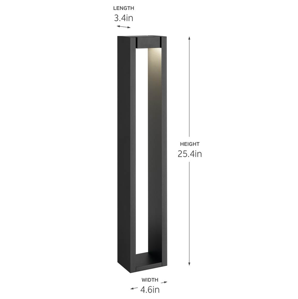Kichler Lighting 16263BKT30 Textured Black Led Aimed Bollard Image 2