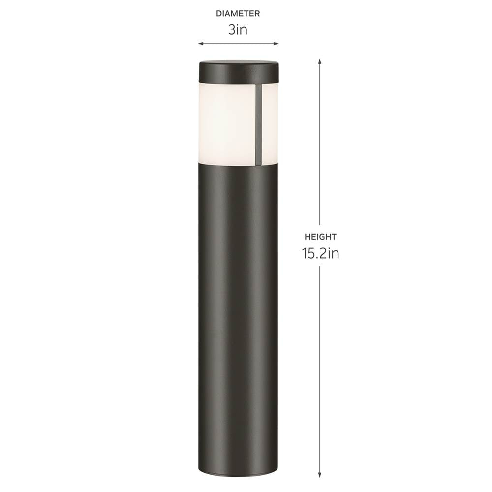 Kichler Lighting 16264AZT27 Textured Architectural Bronze Led Round 15in. Bollard Image 2