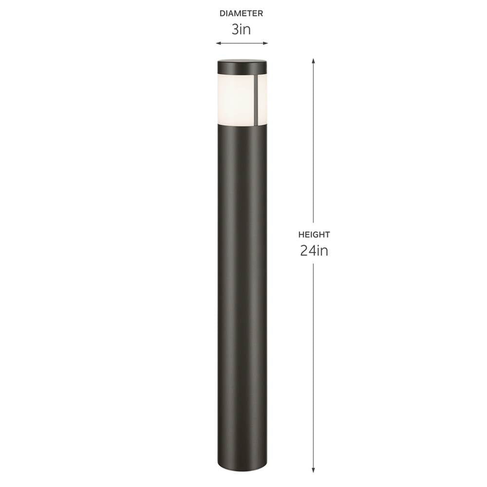 Kichler Lighting 16265AZT27 Textured Architectural Bronze Led Round 24in. Bollard Image 2