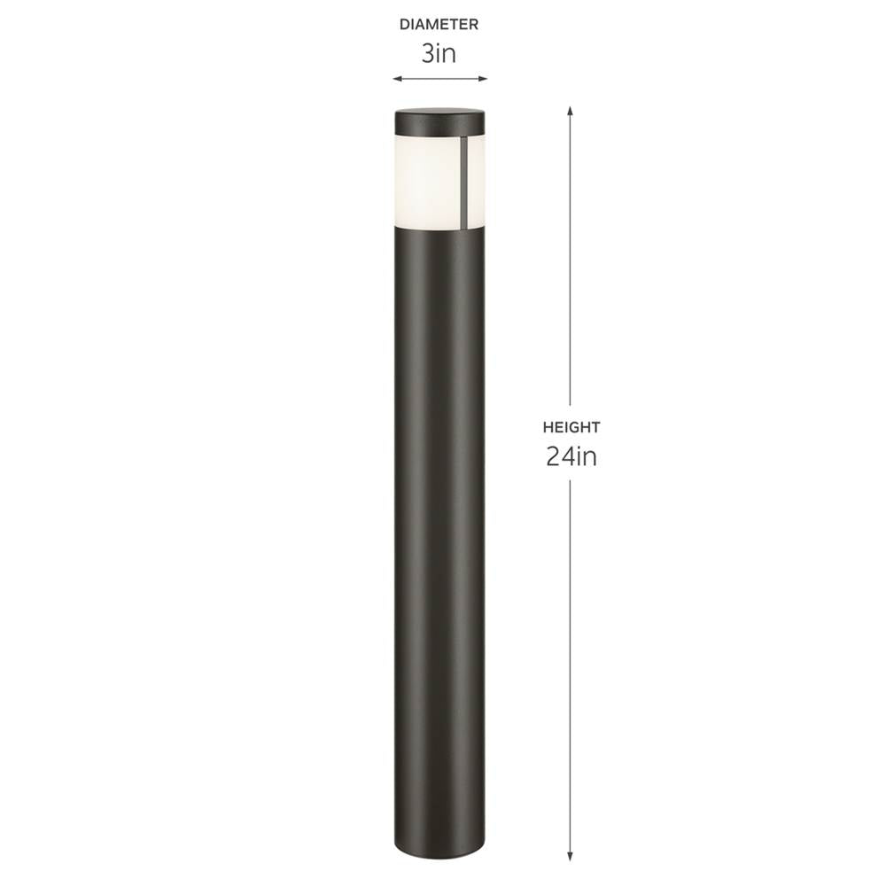 Kichler Lighting 16265AZT30 Textured Architectural Bronze Led Round 24in. Bollard Image 2