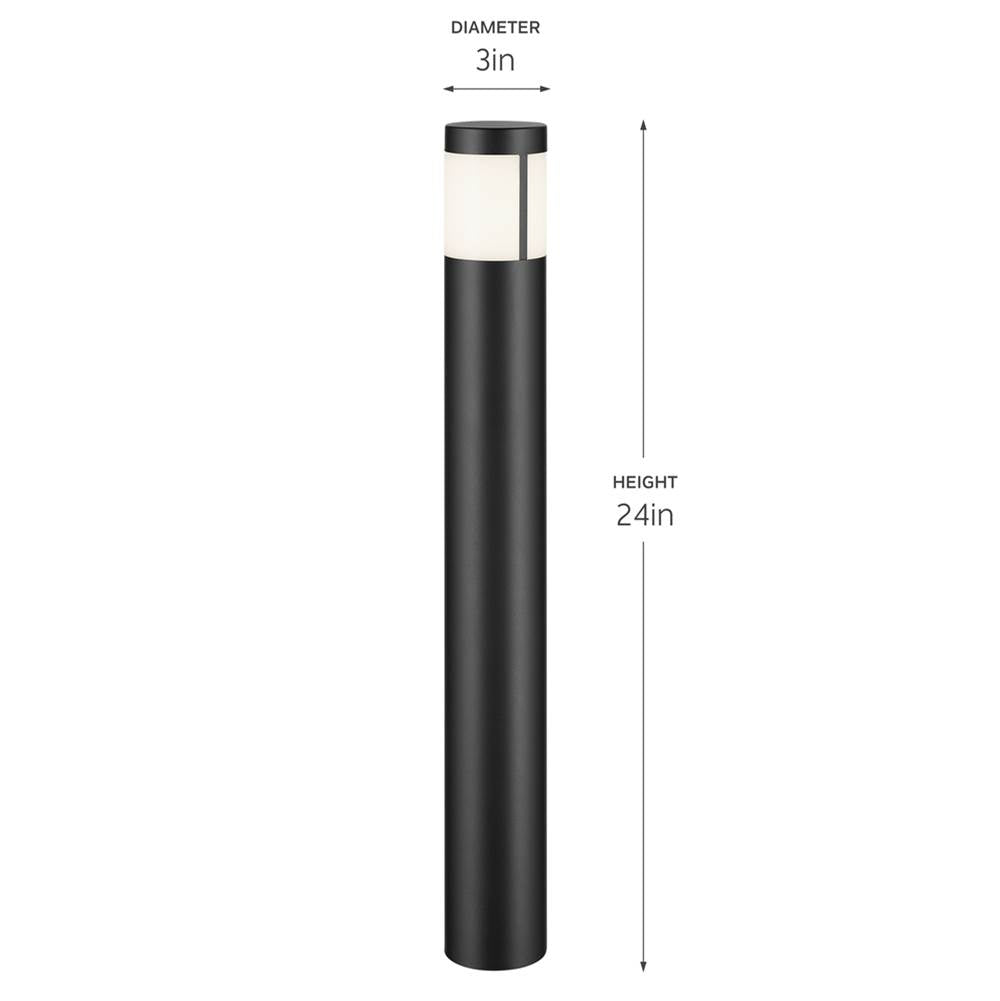 Kichler Lighting 16265BKT30 Textured Black Led Round 24in. Bollard Image 2