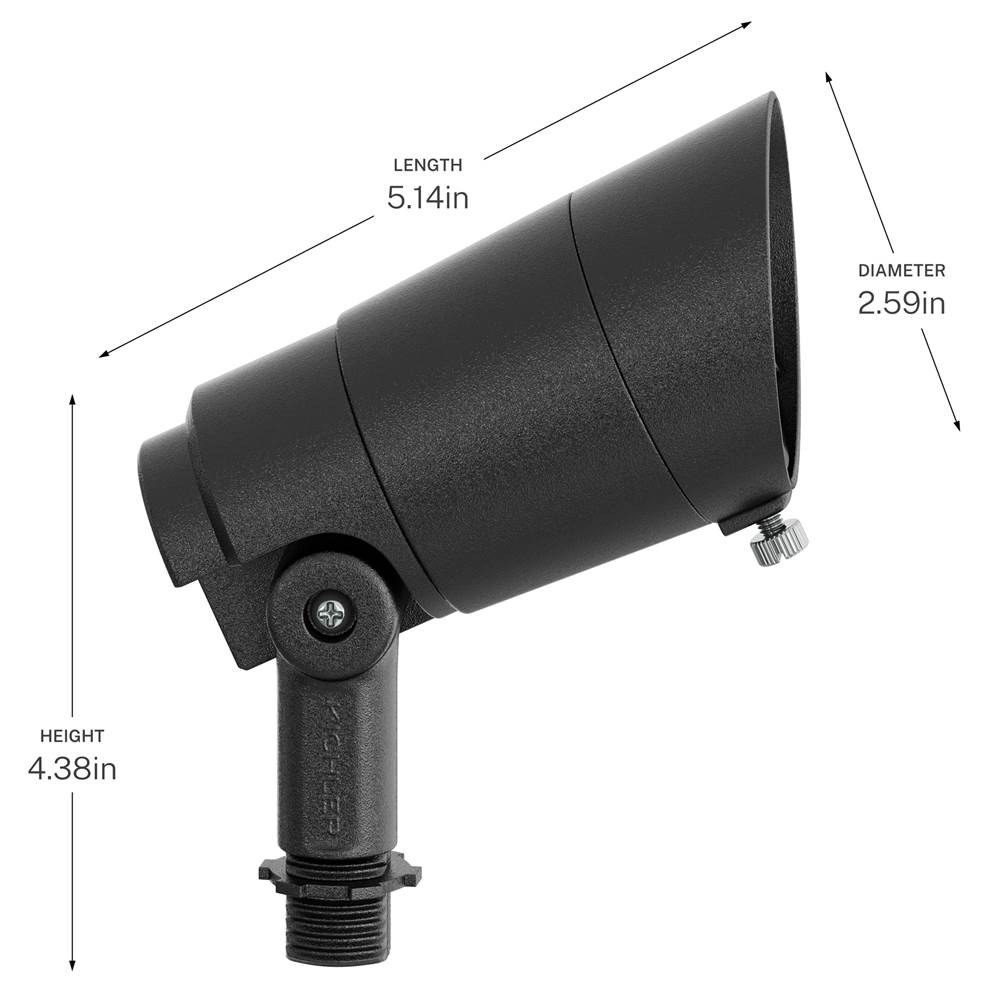 Kichler Lighting 16301BKT30 Textured Black Integra Accent 200 Lumen 60 Deg Image 2