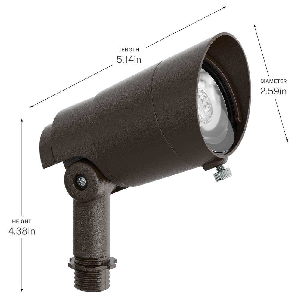 Kichler Lighting 16302AZT30 Textured Architectural Bronze Integra Accent 375 Lumen 35 Deg Image 2