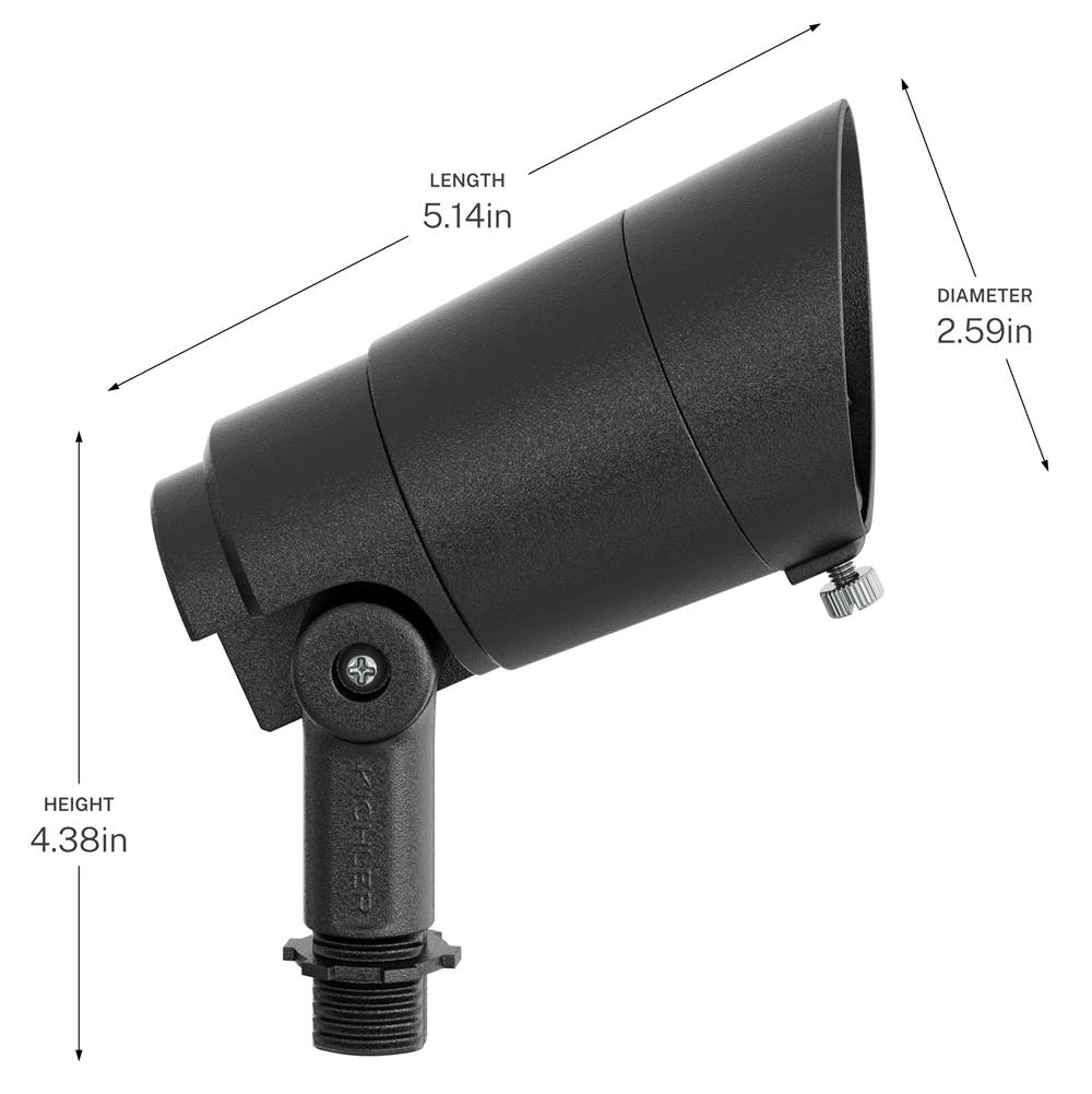 Kichler Lighting 16304BKT27 Textured Black Integra Accent 600 Lumen 35 Deg Image 2