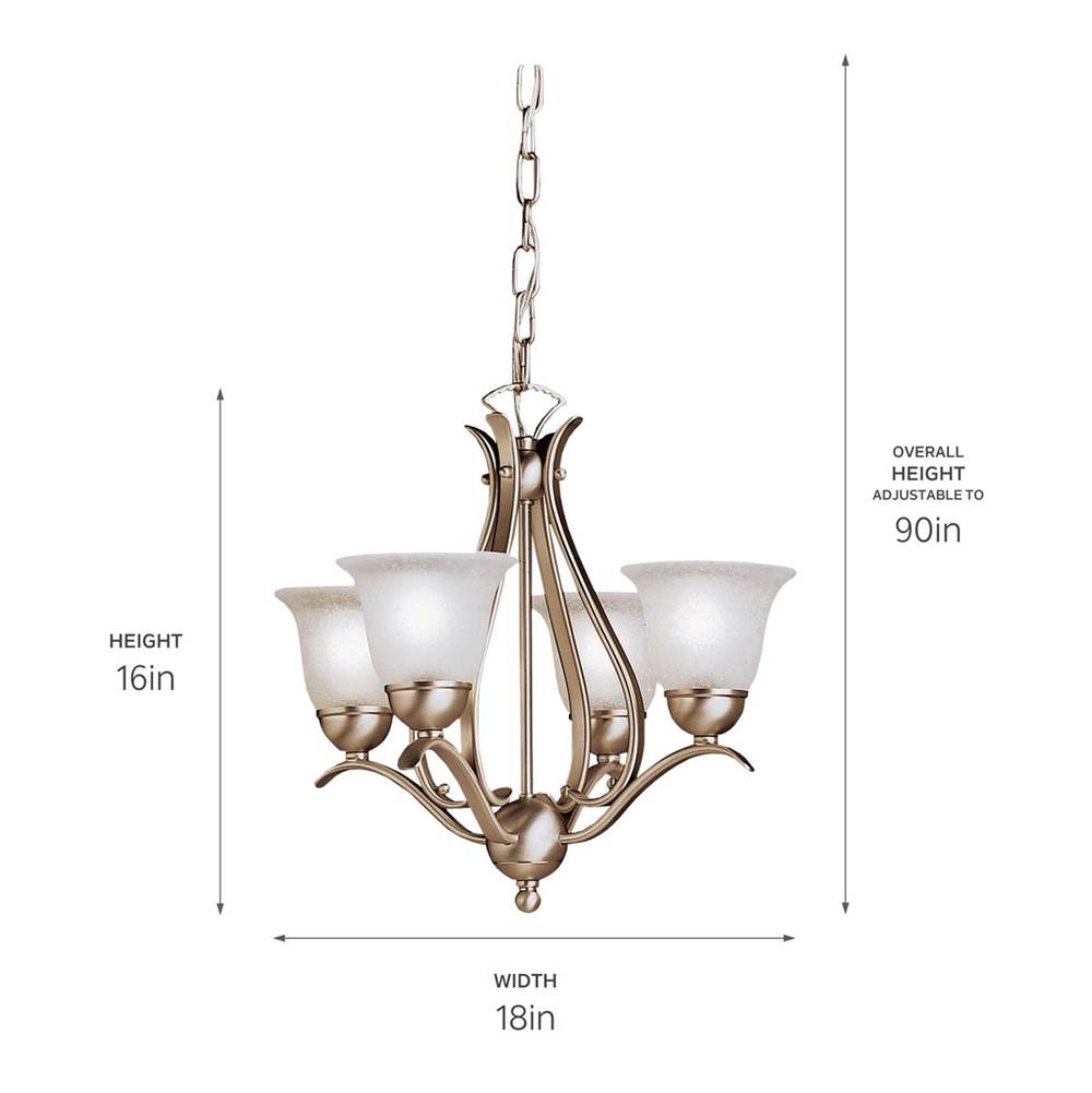 Kichler Lighting 2019NI Brushed Nickel Mini Chandelier 4lt Image 5