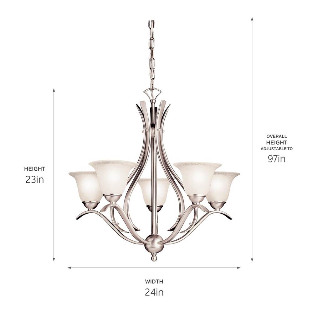 Kichler Lighting 2020NI Brushed Nickel Chandelier 5lt Image 3