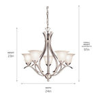 Kichler Lighting 2020NI Brushed Nickel Chandelier 5lt Image 3