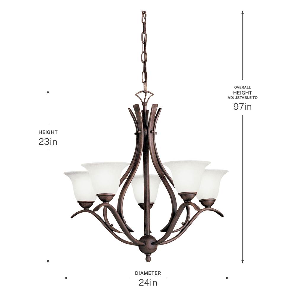 Kichler Lighting 2020TZ Tannery Bronze Chandelier 5lt Image 3