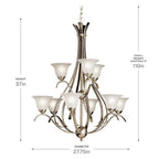 Kichler Lighting 2520NI Brushed Nickel Chandelier 9lt Image 3