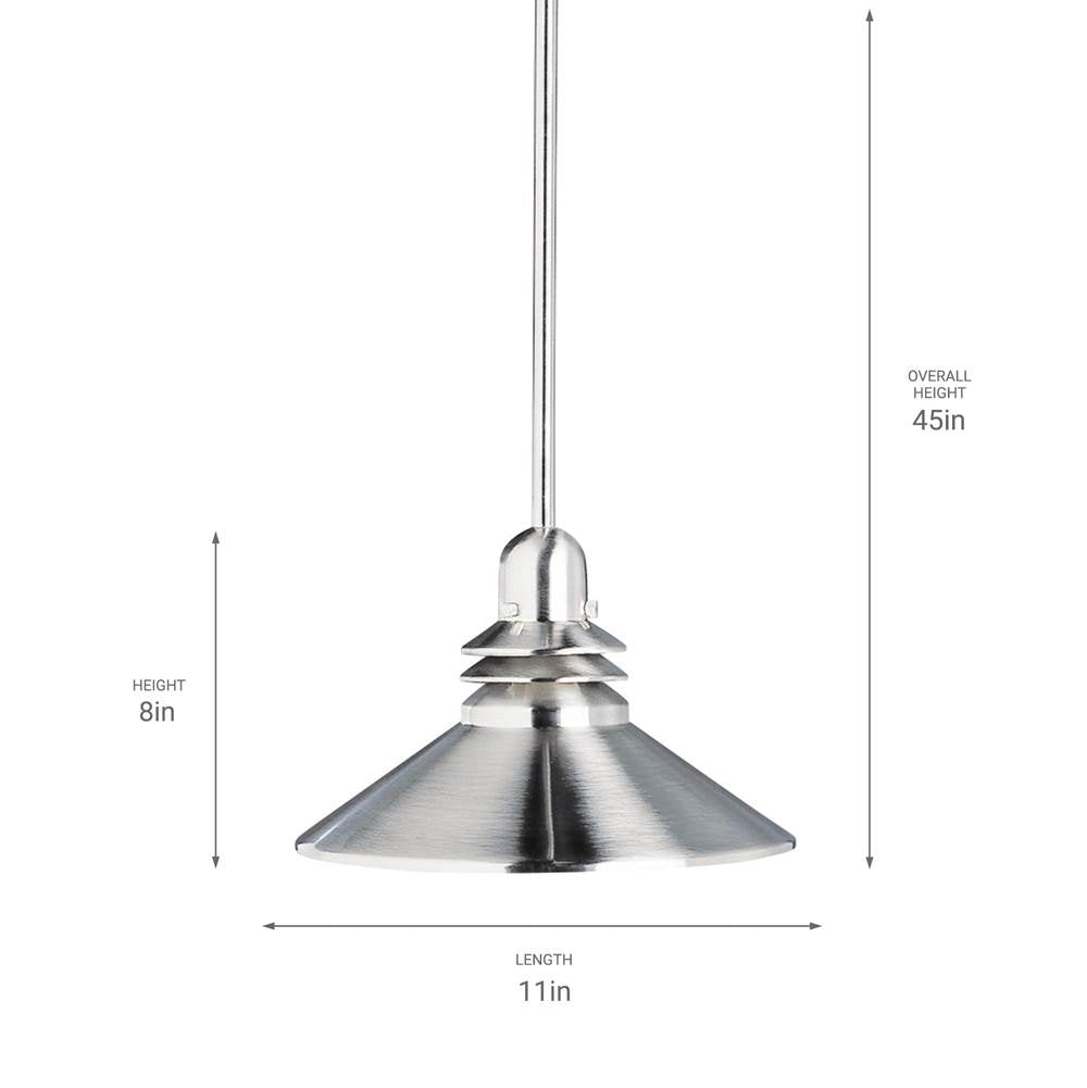 Kichler Lighting 2714NI Brushed Nickel Mini Pendant 1lt Image 3