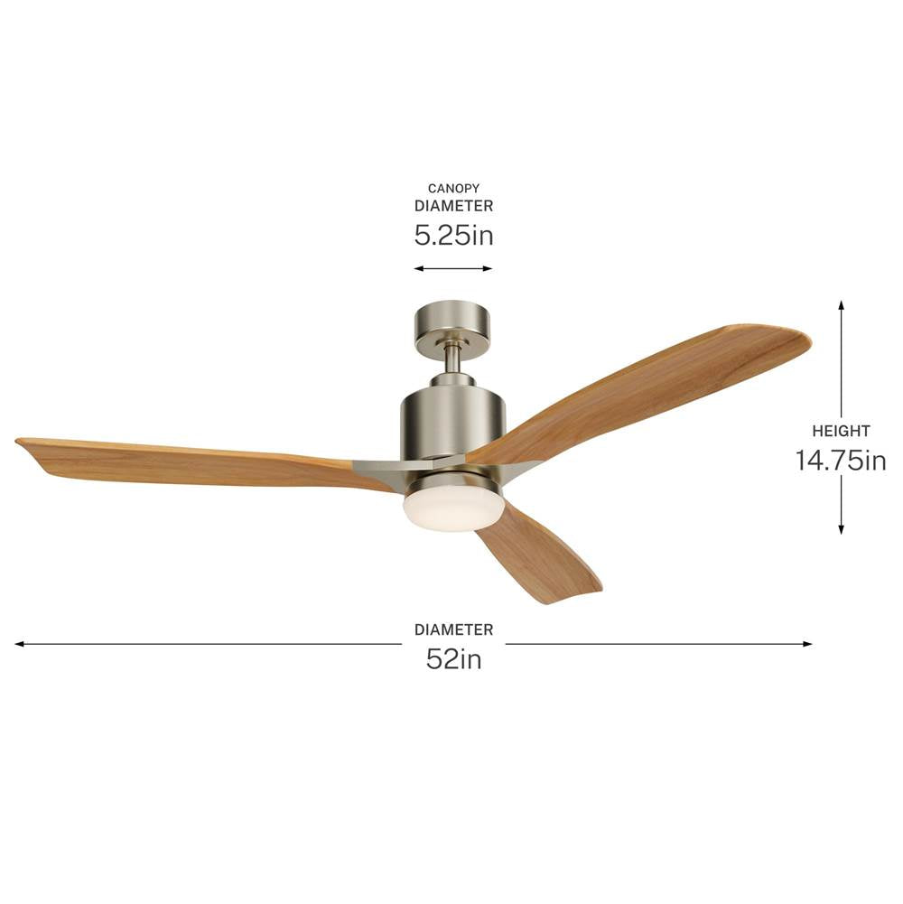 Kichler Lighting 300027BSS Brushed Stainless Steel 52 Inch Ridley Ii Fan Led Image 2