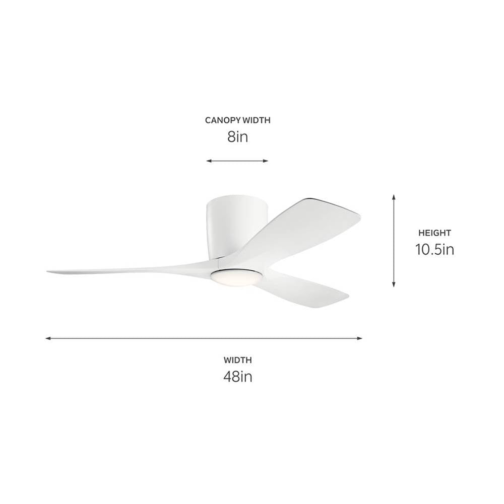 Kichler Lighting 300032MWH Matte White 48 Inch Volos Fan Led Image 2