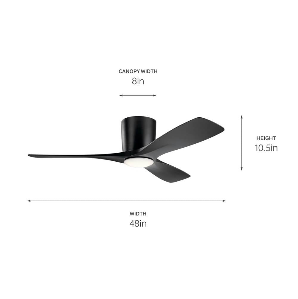 Kichler Lighting 300032SBK Satin Black 48 Inch Volos Fan Led Image 3