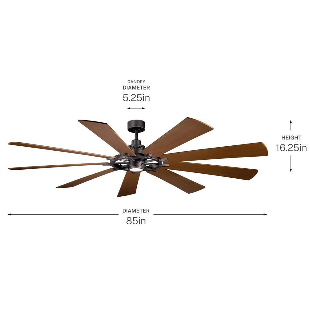Kichler Lighting 300285AVI Anvil Iron 85 Inch Gentry Xl Fan Led Image 2