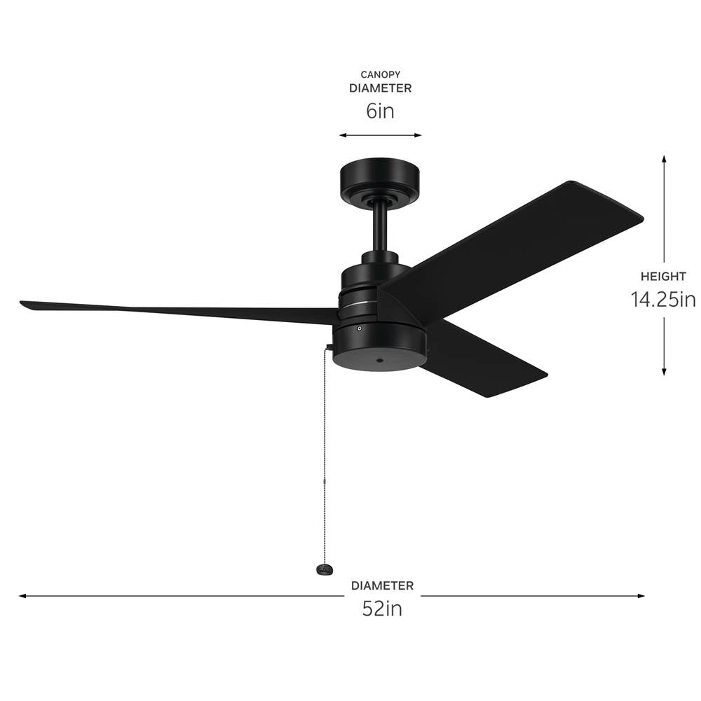 Kichler Lighting 300375BK Black 52 Inch Spyn Lite Fan Image 5