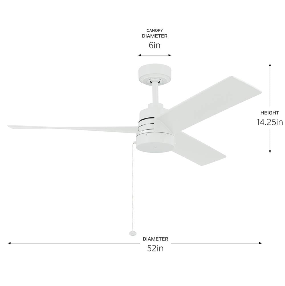 Kichler Lighting 300375MWH Matte White 52 Inch Spyn Lite Fan Image 4