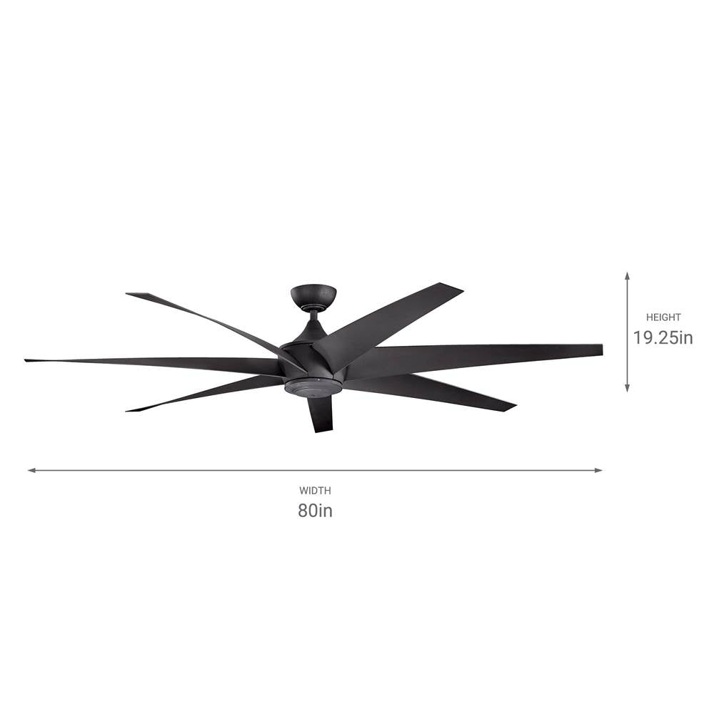 Kichler Lighting 310115DBK Distressed Black 80 Inch Lehr Fan Image 2