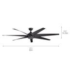 Kichler Lighting 310115DBK Distressed Black 80 Inch Lehr Fan Image 2