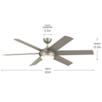 Kichler Lighting 310260NI Brushed Nickel 60 Inch Mint Fan Image 2