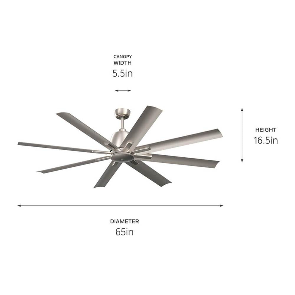 Kichler Lighting 310265NI Brushed Nickel 65 Inch Breda Fan Image 2