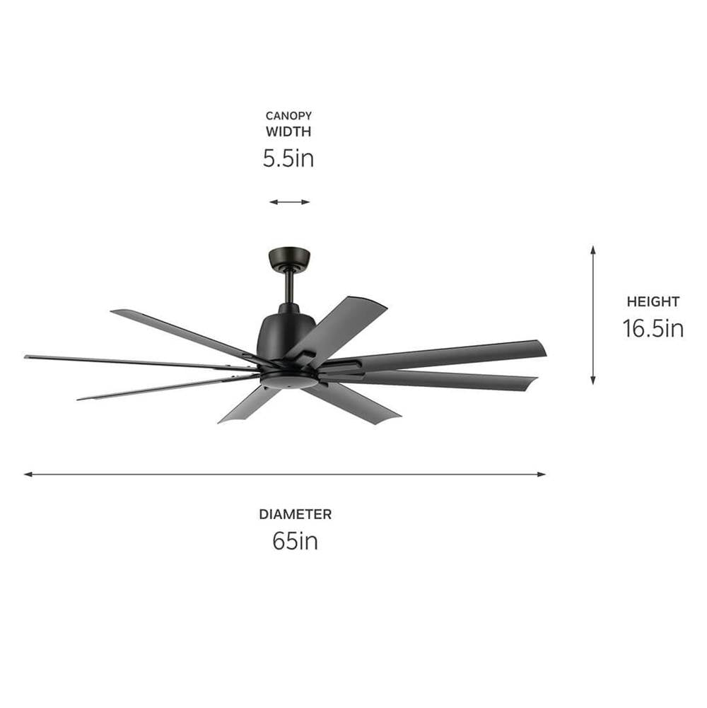 Kichler Lighting 310265SBK Satin Black 65 Inch Breda Fan Image 2