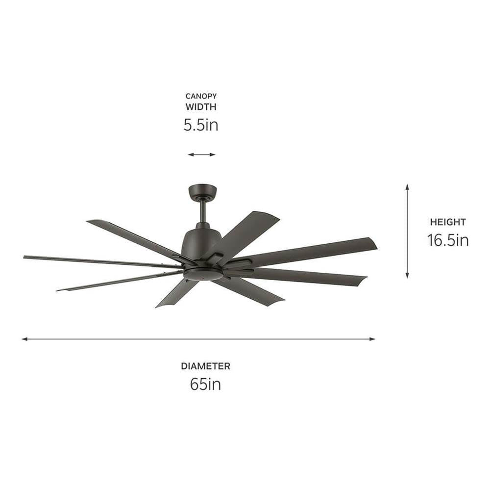 Kichler Lighting 310265SNB Satin Natural Bronze 65 Inch Breda Fan Image 2