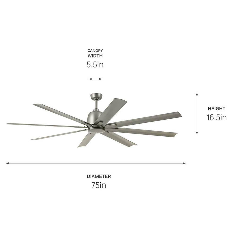 Kichler Lighting 310275NI Brushed Nickel 75 Inch Breda Fan Image 2