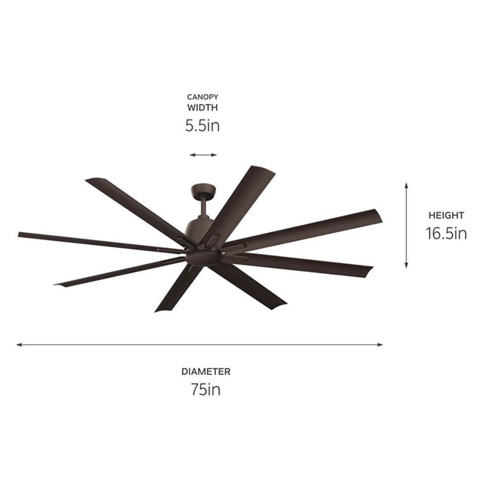Kichler Lighting 310275SNB Satin Natural Bronze 75 Inch Breda Fan Image 2
