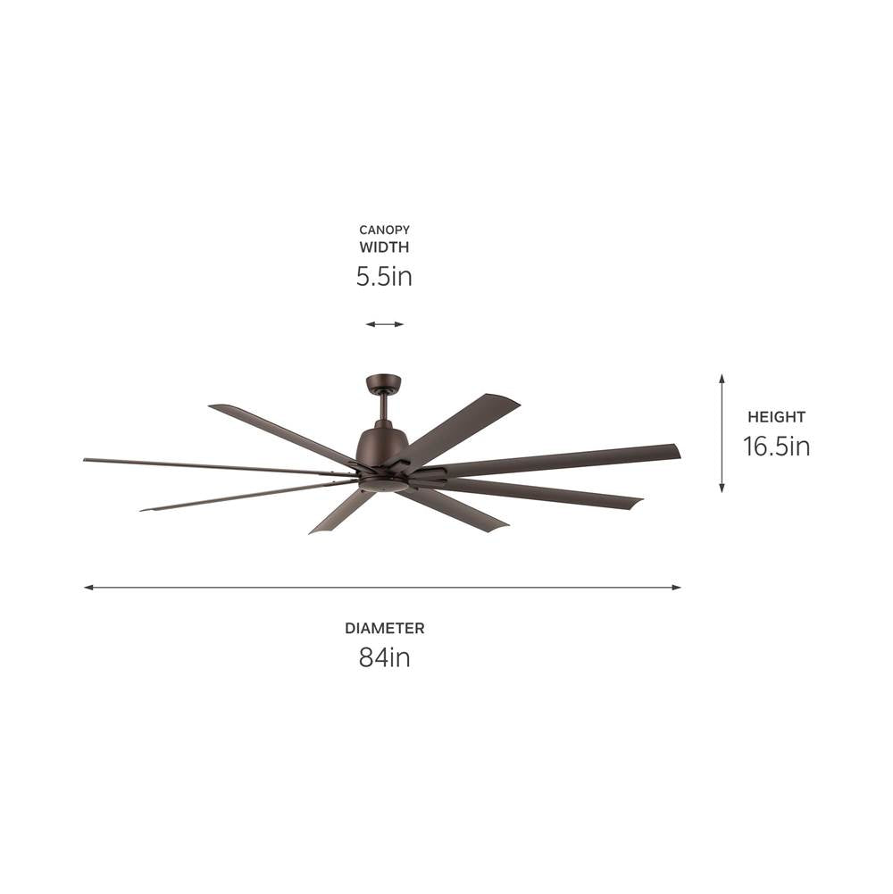 Kichler Lighting 310285SNB Satin Natural Bronze 84 Inch Breda Fan Image 2