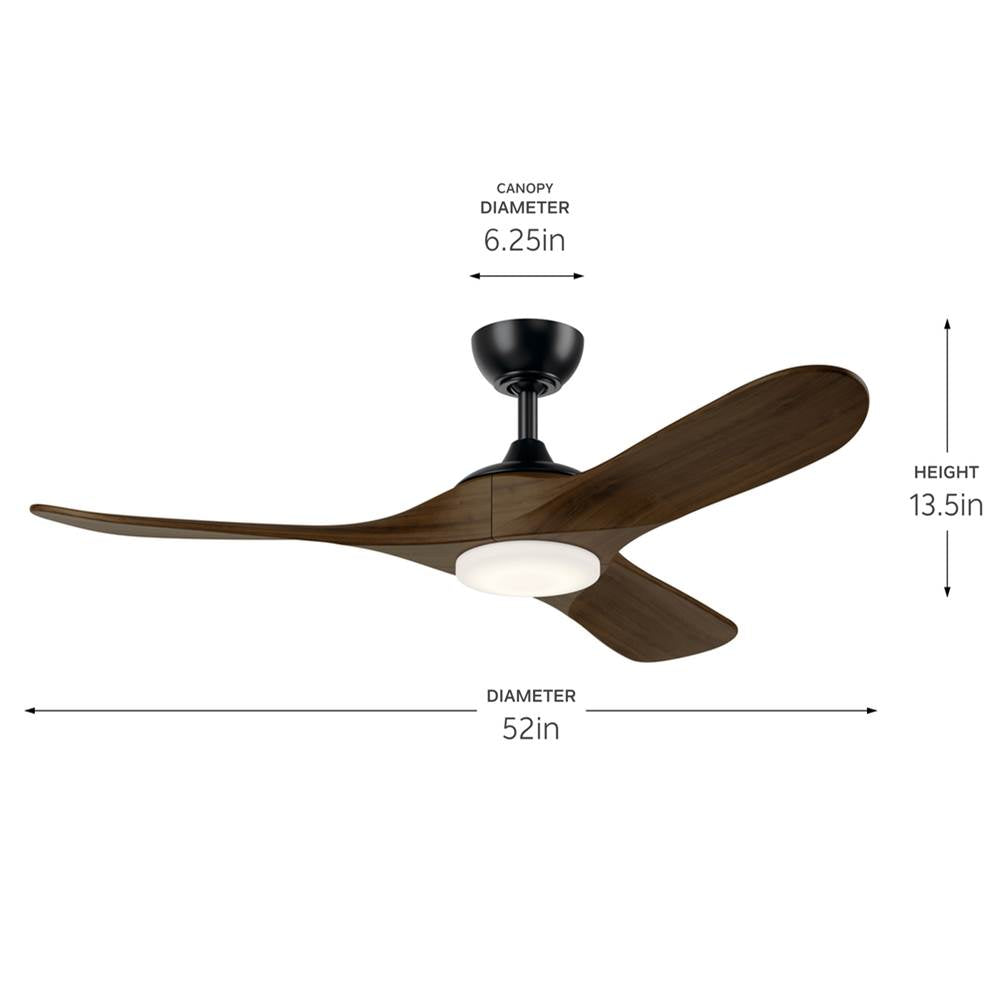 Kichler Lighting 310552SBK Satin Black 52 Inch Mylo Fan Image 2