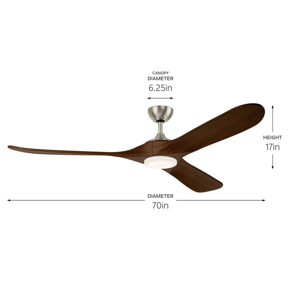 Kichler Lighting 310570NI Painted Brushed Nickel 70 Inch Mylo Fan Image 2