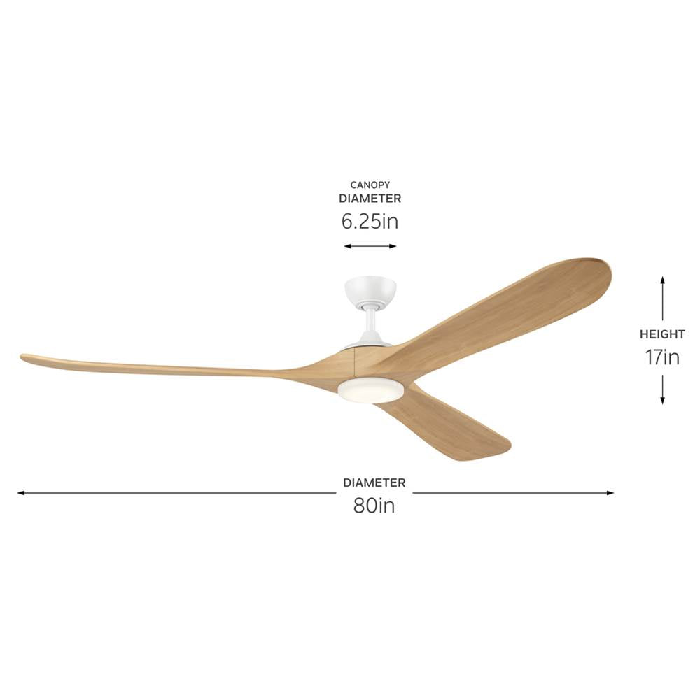 Kichler Lighting 310580MWH Matte White 80 Inch Mylo Fan Image 2